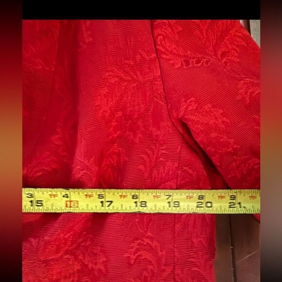 Talbots Printed Red Pea Coat Jacket Women's Size Petite Large Red - Picture 14 of 15